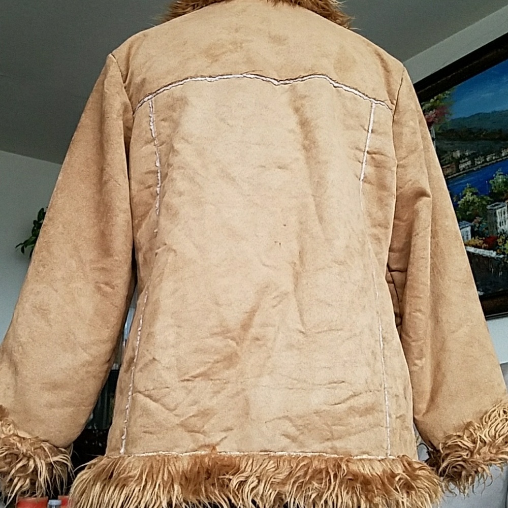 CLASSY & WARM TAN VINTAGE JACKET - Picture 4 of 7